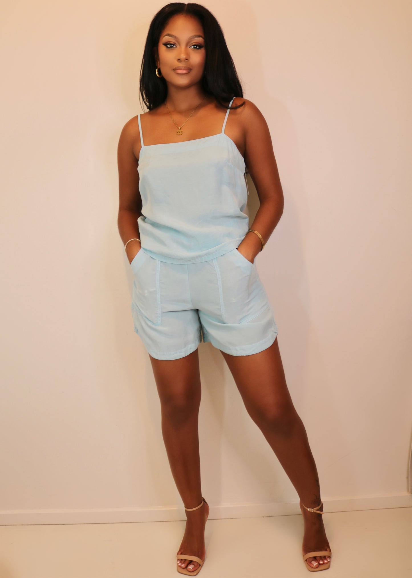 Blue Keyhole Cami