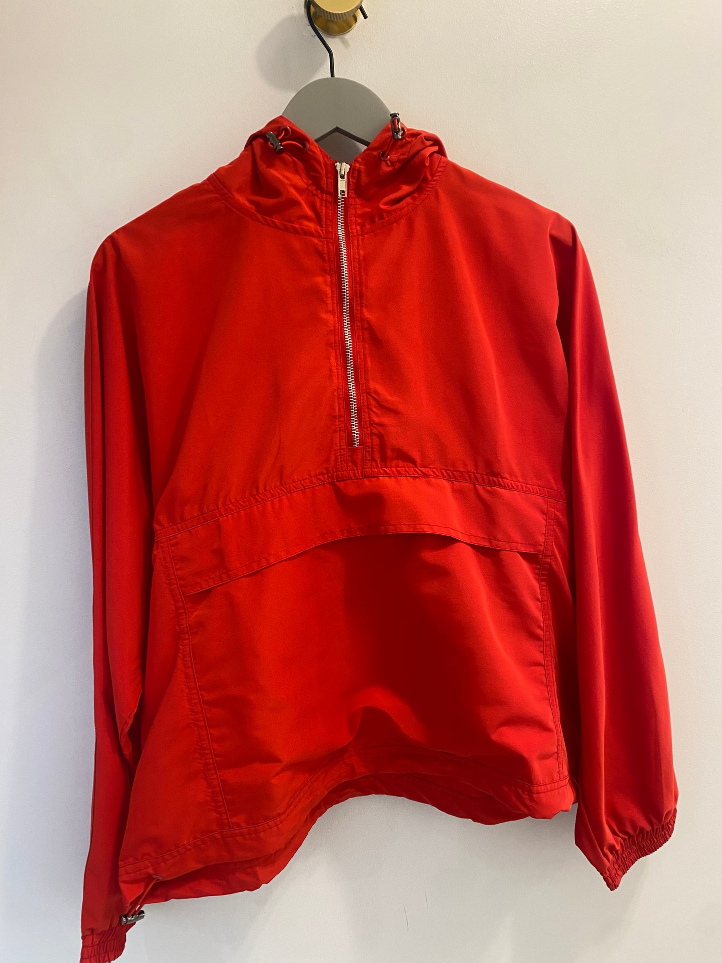 Red Half Zipper Hoodie Top