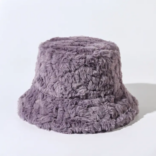 Purple Fluffy Vegan Faux Fur Vegan Hat