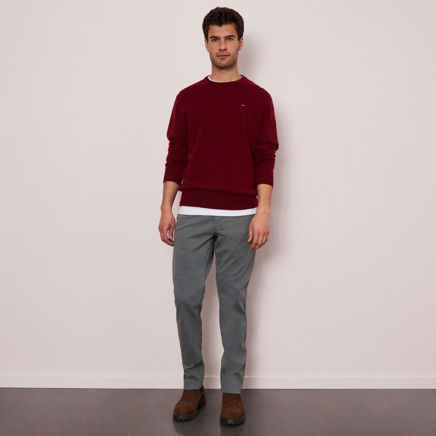 Grey chinos in stretch cotton