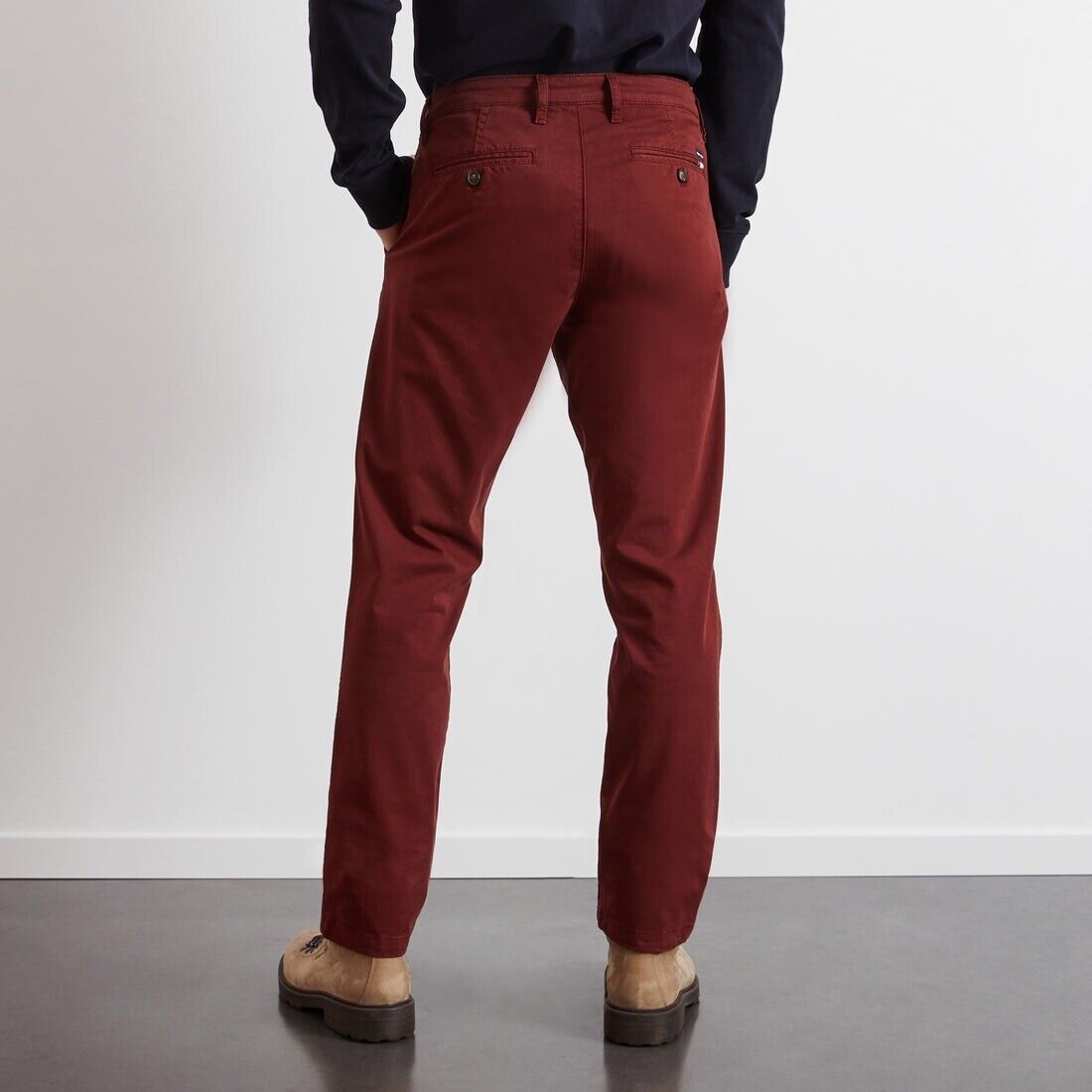 Bordeaux chinos in stretch cotton