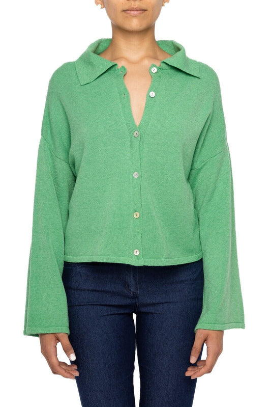 Womens Green Cardigan