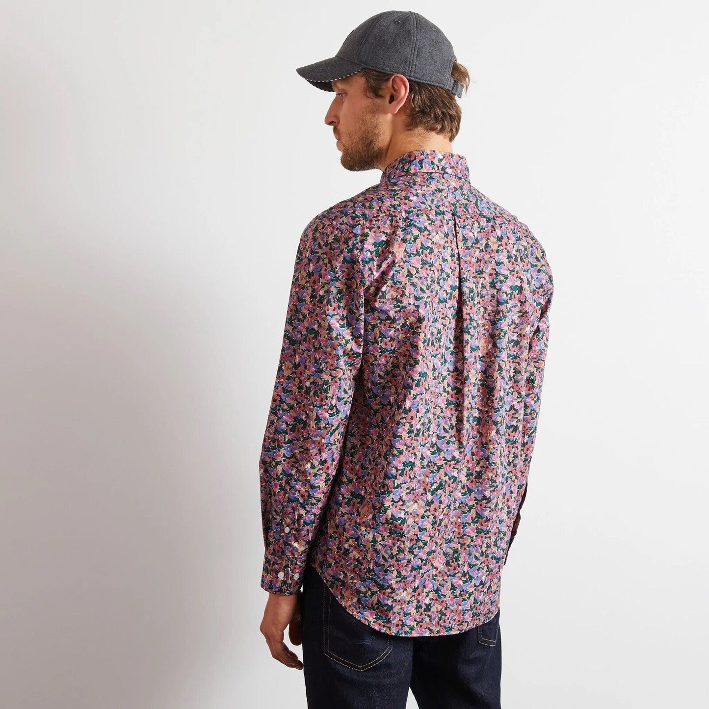 Poplin Shirt with a Floral Motif