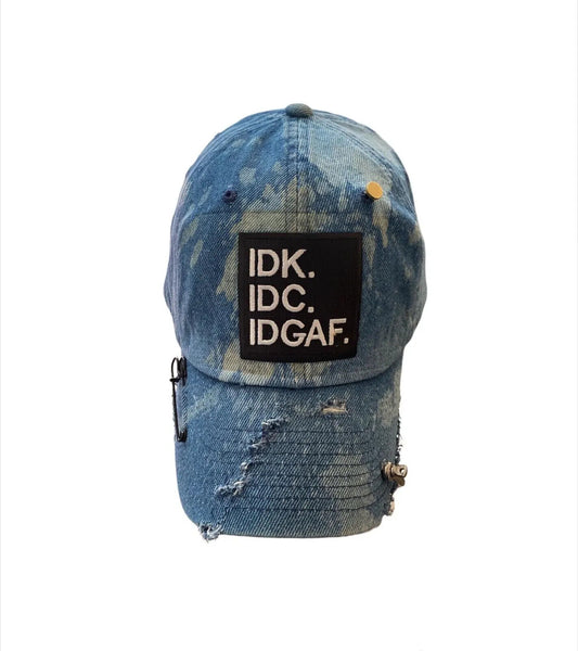IDK IDC IDGAF Denim Hat