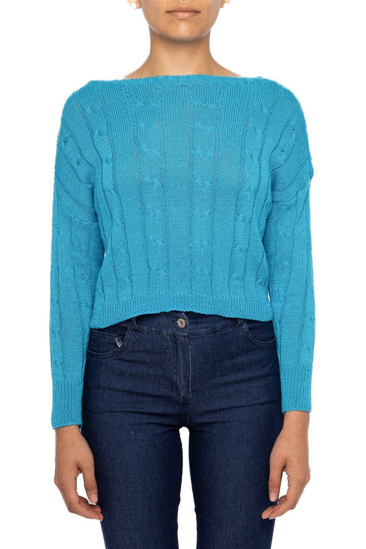 Women Turquoise Summer Sweater