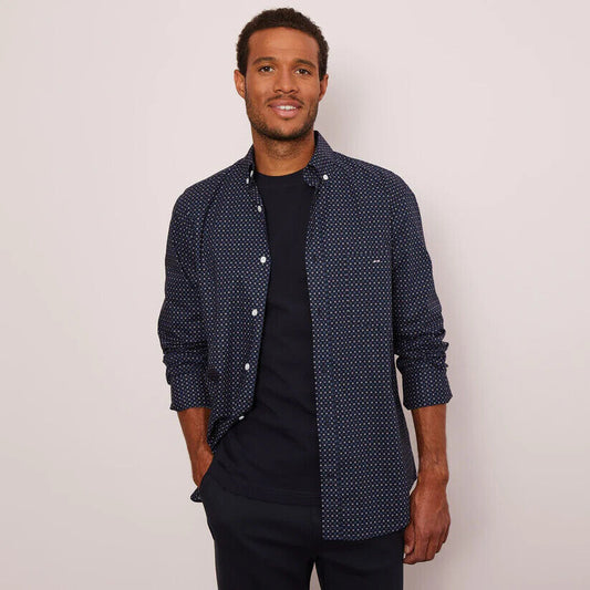 Blue Button-Up Mens Shirt