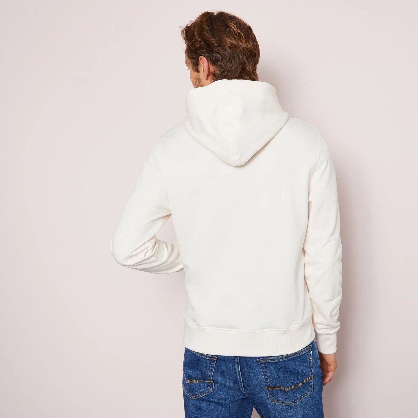 CREAM HOODED SWEATSHIRT IN FLEECE